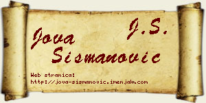 Jova Šišmanović vizit kartica